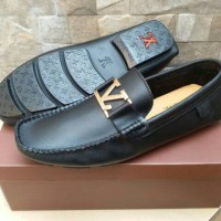 SEPATU PRIA LOUIS VUITTON BLACK ORIGINAL LEATHER IMPORT