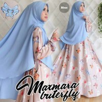 Jual Gamis Maxmara Butterfly Blue Syar'i Murah