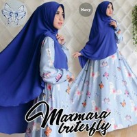 Jual Gamis Maxmara Butterfly Navy Syar'i Murah