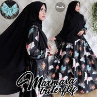 Jual Gamis Maxmara Butterfly Black Syar'i Murah