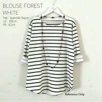 Jual Atasan Blouse Forest White Spandek Rayon High Quality Murah
