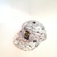 Jual MSB022 TOPI SNAPBACK TRUCKER 5 PANEL BASEBALL DEVIL NUT WHITE Murah