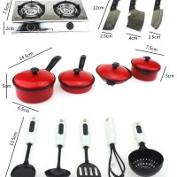 Jual (13pcs) Alat Peralatan Masak Mainan Anak Panci Kompor Kitchen Set Murah