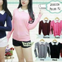 Jual BLOUSE JESSICA KNIT top hem collar rajut Murah