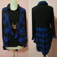 Jual blouse kotak flanel Limited Murah