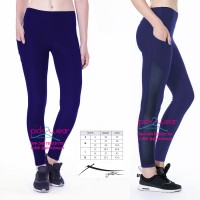 Jual legging / celana senam yoga fitness zumba navy blue mesh Murah