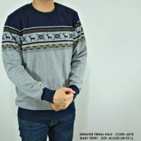 Jual Sweater Pria Tribal Kombinasi Polos Murah