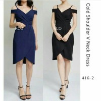 Jual COLD SHOULDER V NECK DRESS Murah