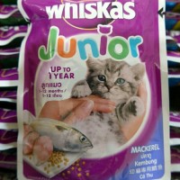 Jual Makanan Kucing Whiskas Junior Pouch Mackerel 85gram Murah