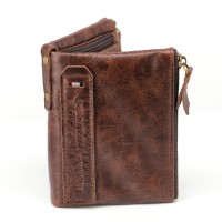 Jual DOMPET PRIA KULIT ASLI VINTAGE WITH WAX ZIPPER IMPORT Murah