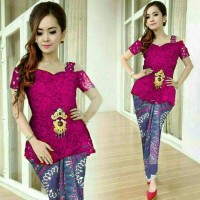 Jual HV440 Set Pink Kebaya Batik Songket Kartika KODE BIS494 Murah
