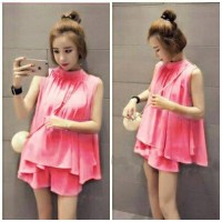 Jual HV1860 Setelan Peach Twill Short Mimie KODE BIS1914 Murah