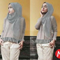 Jual atasan misty tunic blouse muslim + pashmina Murah