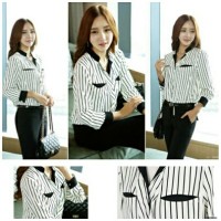 Jual KP1280 OCTAVIA STRIPE Atasan Wanita Blouse 0146 KODE TYR1336 Murah