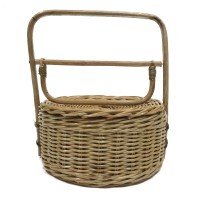 Jual Kerajinan Tangan Rotan Natural - Rantang Bulat 20 x 20 x 26cm Murah