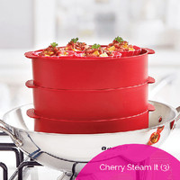 Jual Tupperware Cherry Steam it 3 Tingkat alat kukus multifungsi serbaguna Murah