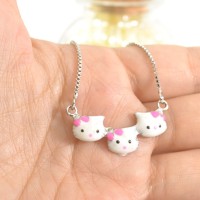 Jual Kalung Anak 3 Hellokitty Pita Pink Lapis Emas Putih Murah