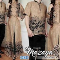 Jual Baju Couple Muslim Gaun Batik Gamis Pasangan cp mazaya Mocca 10756 Murah