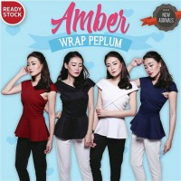 Jual AMBER WRAP PEPLUM atasan blouse sabrina pakaian wanita murah Murah