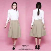 Jual WIDE PLEATED SKIRT rok midi flare bawahan wanita murah Murah