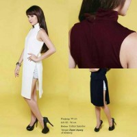 Jual COCONUT SLIT DRESS terusan blouse kaos turtleneck wanita murah Murah