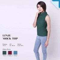 Jual LINJE MOCK TOP blouse kaos turtleneck atasan pakaian wanita murah Murah