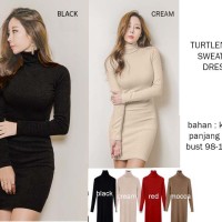 Jual Dress Midi II Turtleneck Sweater Dress II Kode DB 074 Murah