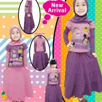 Jual stelan baju muslim anak perempuan hijab anak little pineapple lp 356-6 Murah