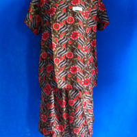 Jual baby doll/setelan rok celana batik kencana ungu/baju tidur/pendek KUB Murah