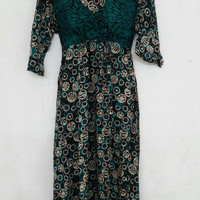 Jual daster batik kencana ungu label hitam LD Maura / dress batik Murah