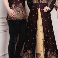 Jual Baju Couple Muslim / Batik Gamis / Pasangan Cp marbella Black 10757 Murah