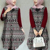 Jual Baju Wanita / Pakaian Cewek / Perempuan Tunik Full batik G-346 Murah