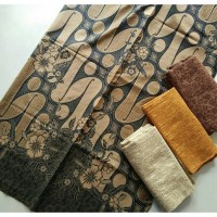 Jual kain batik solo parang barong kembang coklat tanpa embos dan bros Murah