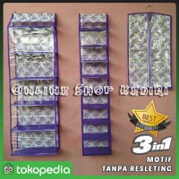 Jual Rak set 3in1 Gantung Tanpa Resleting (Tas Sepatu Jilbab) Bermotif Murah