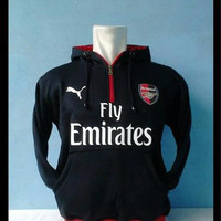 Jual Hoodie Setengah Zipper Arsenal Hitam Murah