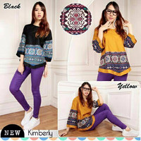 Jual Tunik Kimberly Atasan Wanita Blouse Etnic Muslimah Motif Batik A070 Murah
