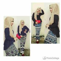 Jual lq PINGUIN BATIK setelan stelan rok batik songket etnik panjang tunik Murah