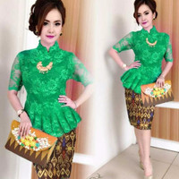 Jual Setelan Green Peplum P**da Kebaya Batik Songket TARI Murah