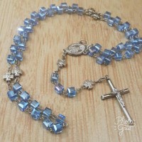Jual Rosario blue square crystal Murah