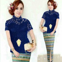 Jual AD417 set kebaya tribal srikandi navy KODE Gute283 Murah