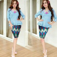 Jual AD1633 kebaya cintya biru set KODE Gute1499 Murah