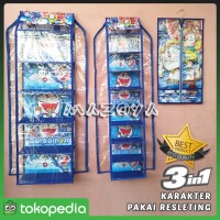 Jual Rak Gantung set 3in1 Karakter (Tas, Sepatu, Jilbab) Pakai Resleting Murah