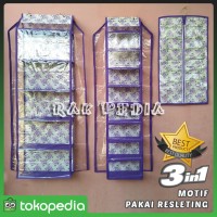 Jual Rak Gantung set 3in1 Pakai Resleting untuk Sepatu Tas Jilbab Murah Murah