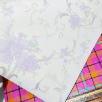 Jual wallpaper dinding stiker bunga tribal ungu dekorasi hiasan rumah tangg Murah