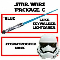 Jual Pedang Star Wars Blue Lightsaber (light sound) + Topeng Storm Trooper Murah