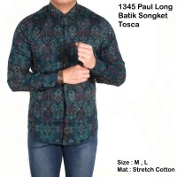 Jual KP337 kemeja lengan panjang pria batik songket tosc KODE TYR393 Murah