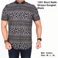 Jual KP393 kemeja lengan pendek tribal hitam slimfit ba KODE TYR449 Murah