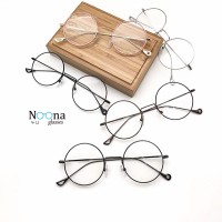 Jual Frame kacamata Korea Minus Pria Wanita Fashion N003-SV Silver Bulat Murah