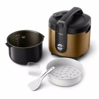 Jual PHILIPS Rice Cooker 2 L New Stainless HD3128 - Gold Murah