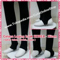 Jual Celana Leging Injak KOREA - Hitam | Legging Import Tebal Hijab Panjang Murah
